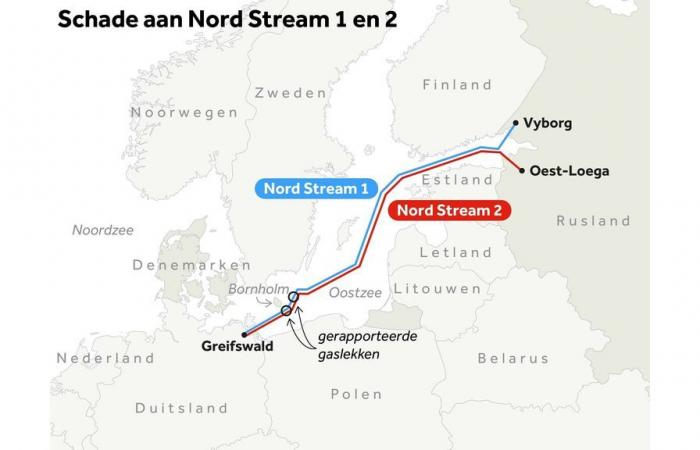 Powerful explosions and major damage from spills Nord Stream 1 and 2