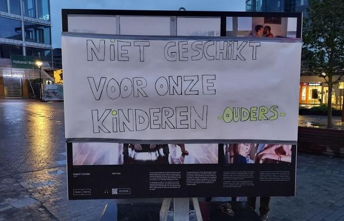 Pride photos at Koopmansplein in Assen taped
