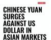 CHINESE YUAN SURGES AGAINST US DOLLAR IN ASIAN MARKETS