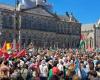 Thousands of demonstrators at pro-Palestine demonstration on Dam Square