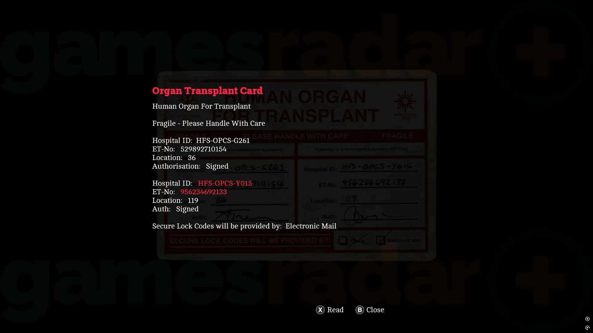 silent hill townfall Organ Transplant Card
