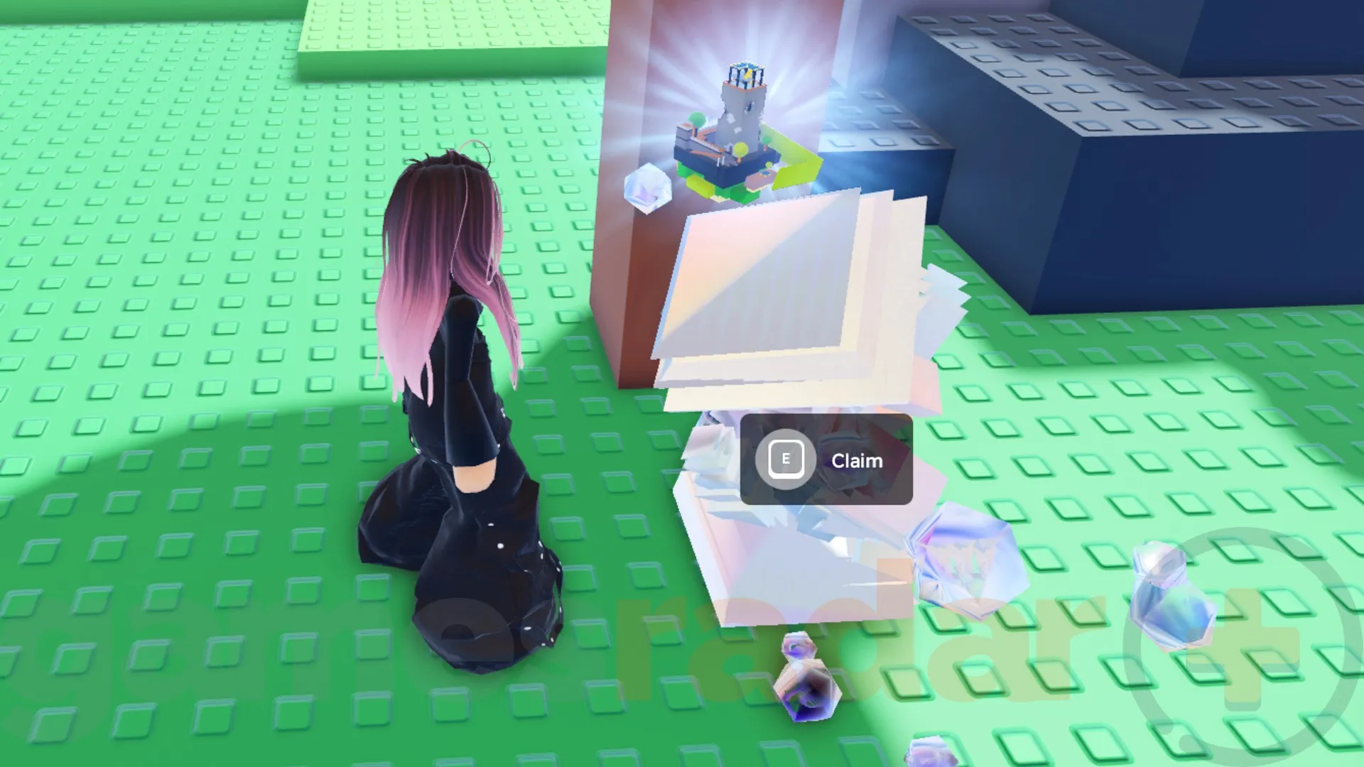 A player claims a reward in the 2006 Roblox the Hunt 20 event hub.
