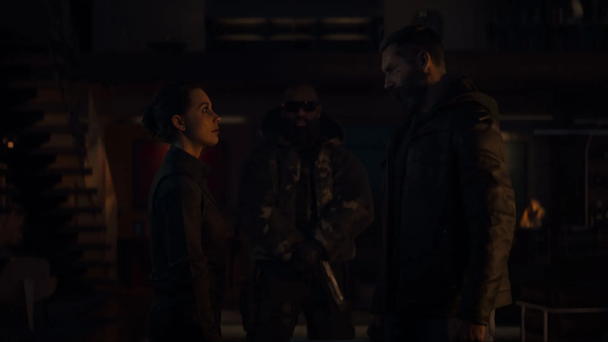 Captain Price and Valera Garza stare at one another after coming to an arrangement for the cartel to assist Price in finding MW4 antagonist "The Archer,"
