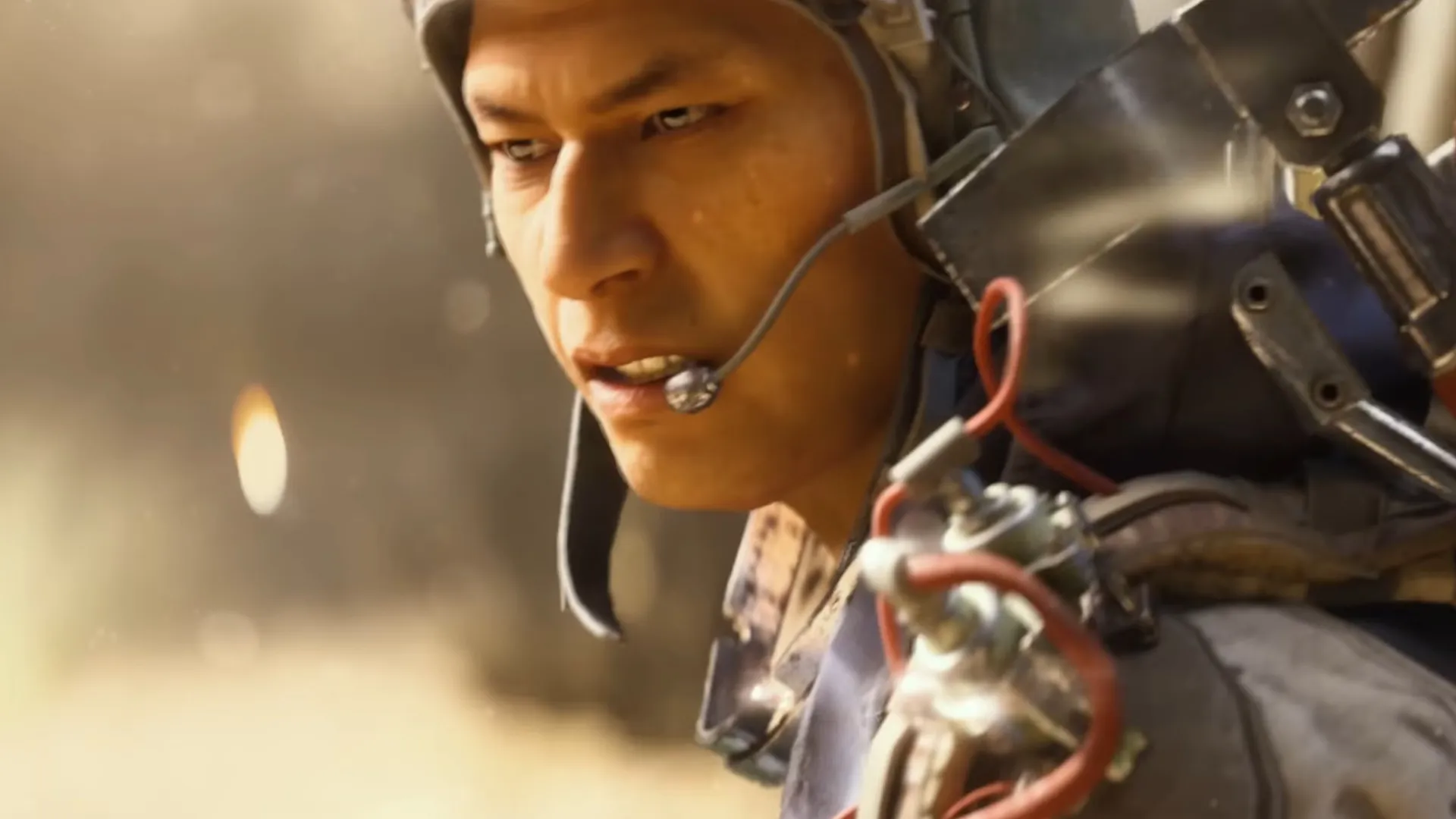 Arc Raiders character grimacing