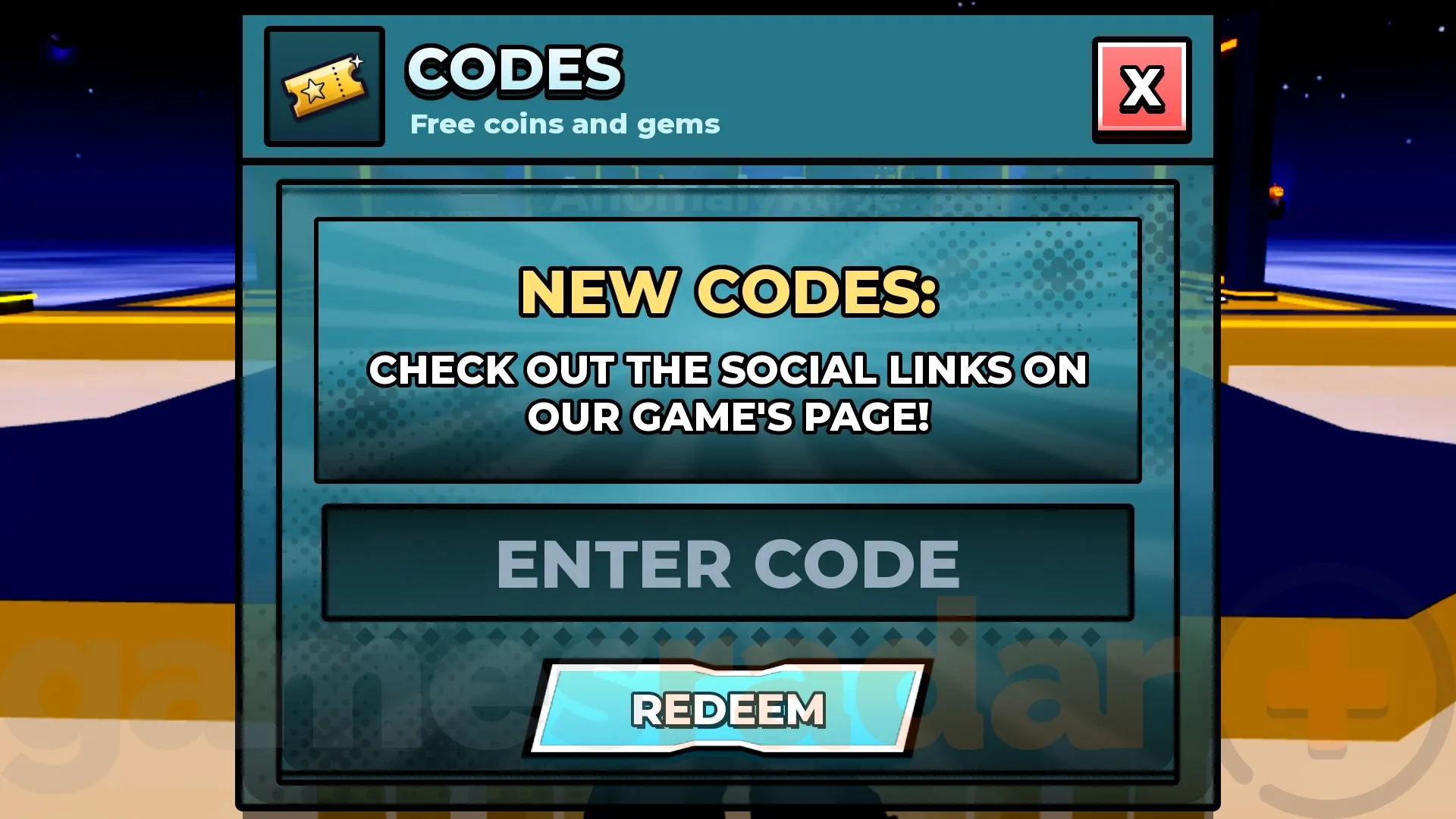 The Anime Ball Duels codes redemption box