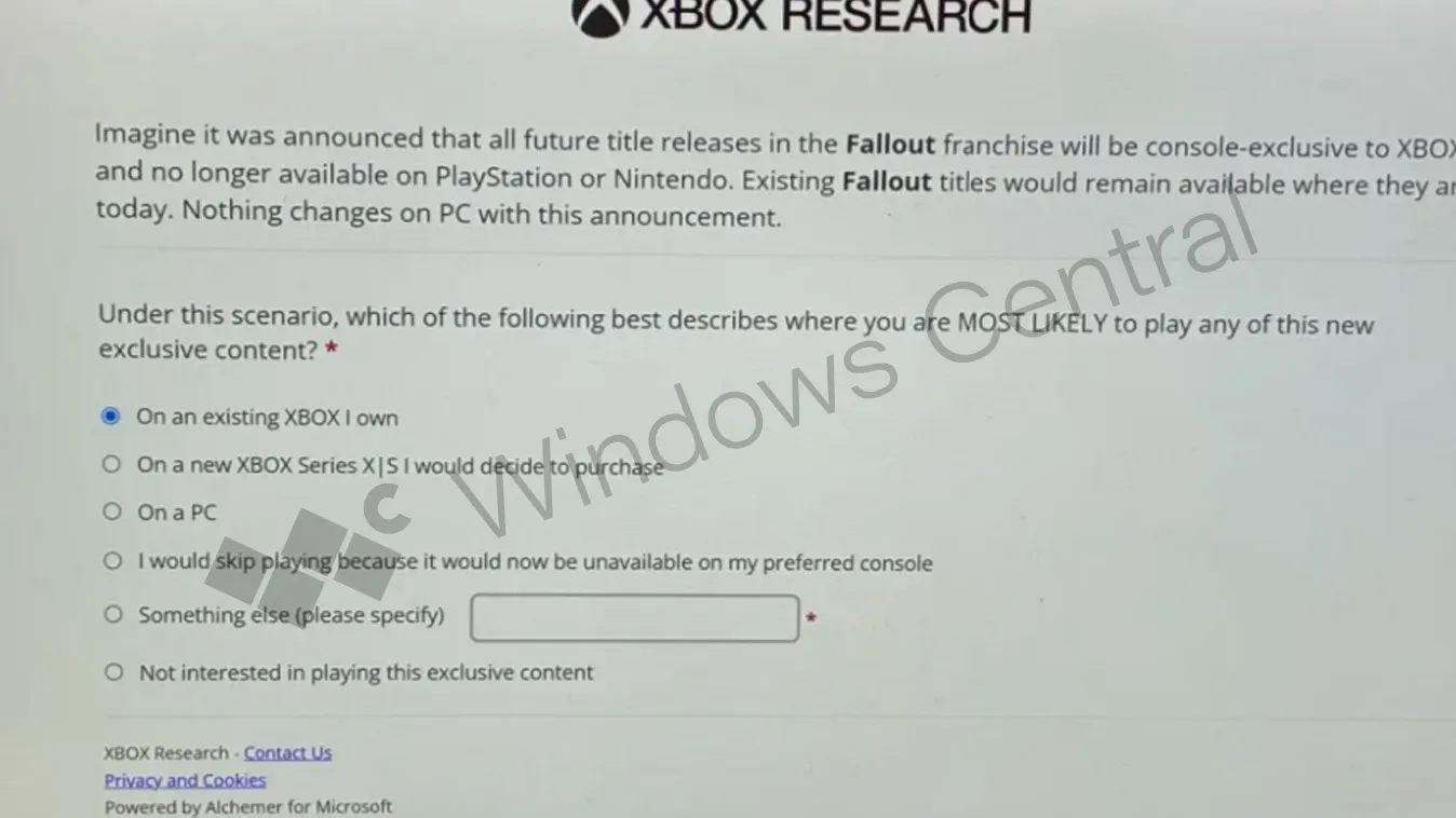 Xbox surveys asking about exclusivity