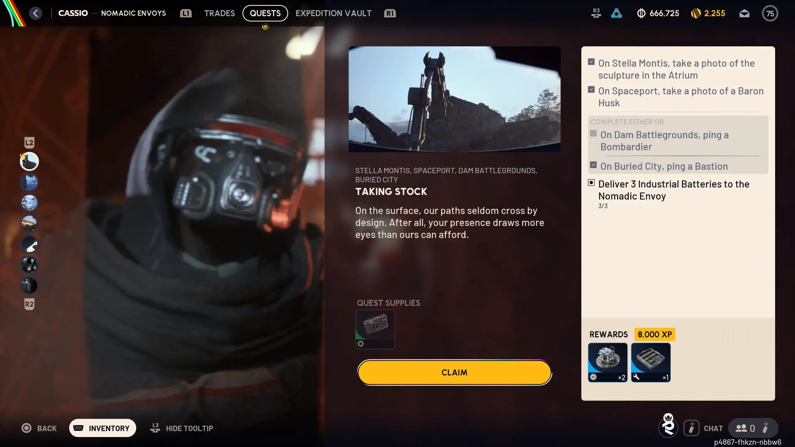 Taking Stock quest details in Arc Raiders