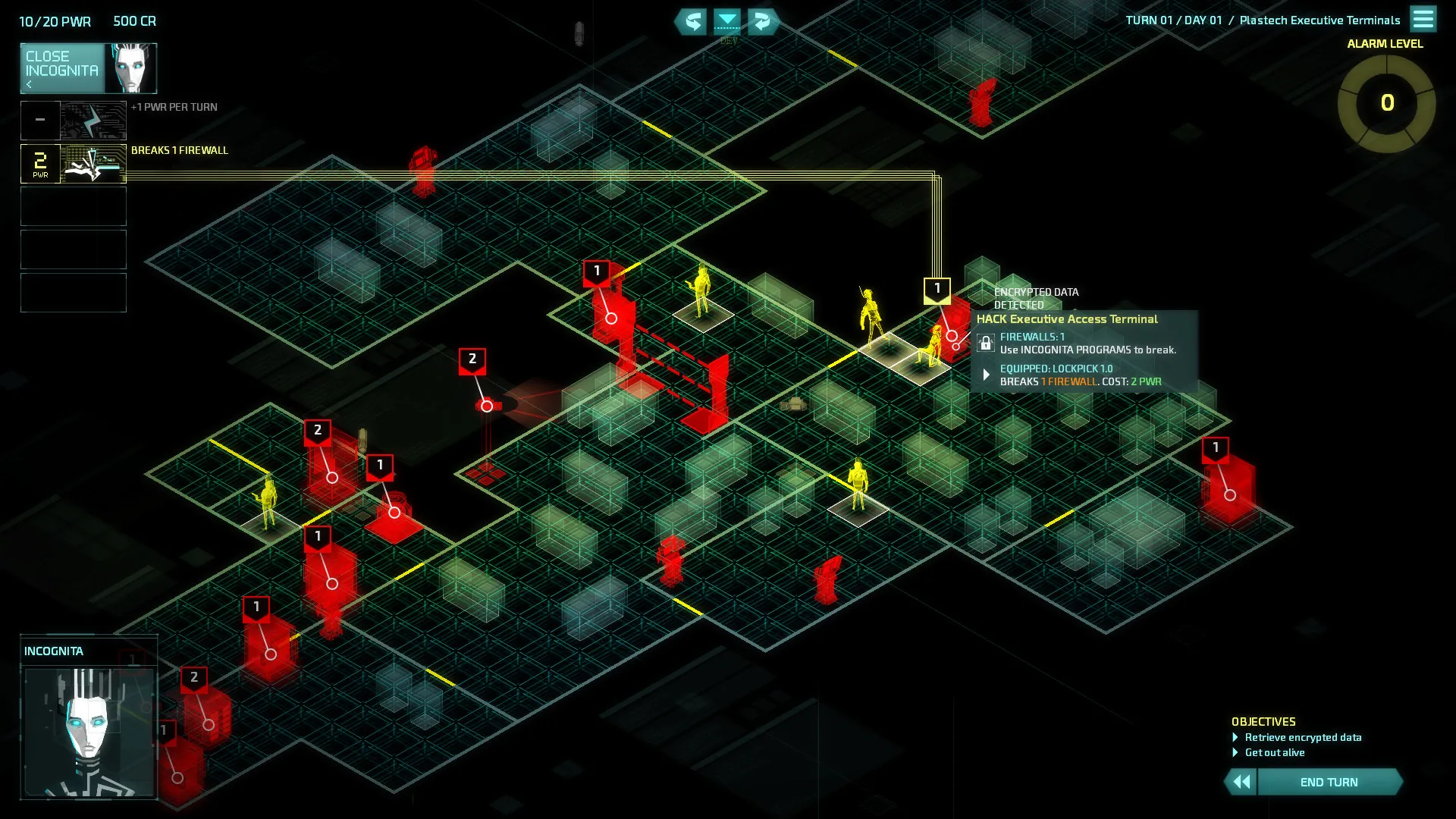 Tactical overview in Invisible Inc