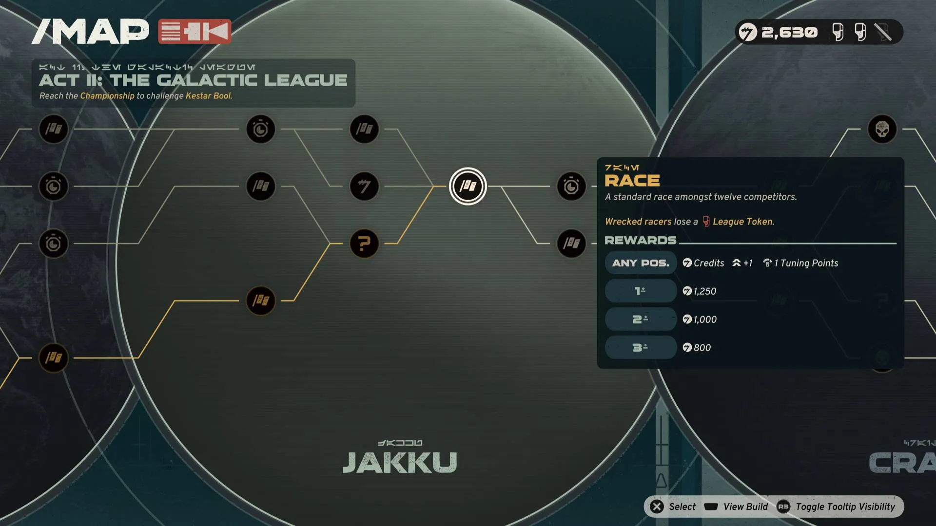 Star Wars Galactic Race Galactic League tour map on Jakku