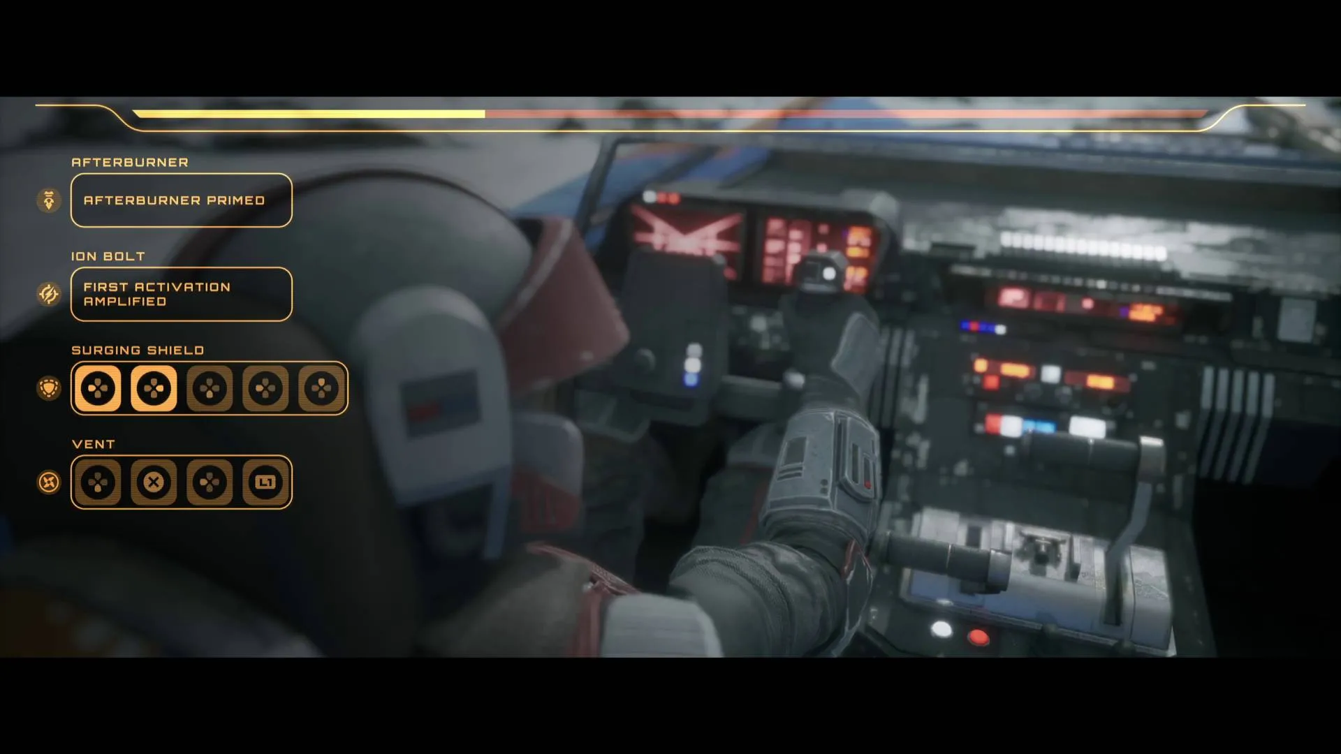 Star Wars Galactic Racer pre-race checks ability inputs on screen