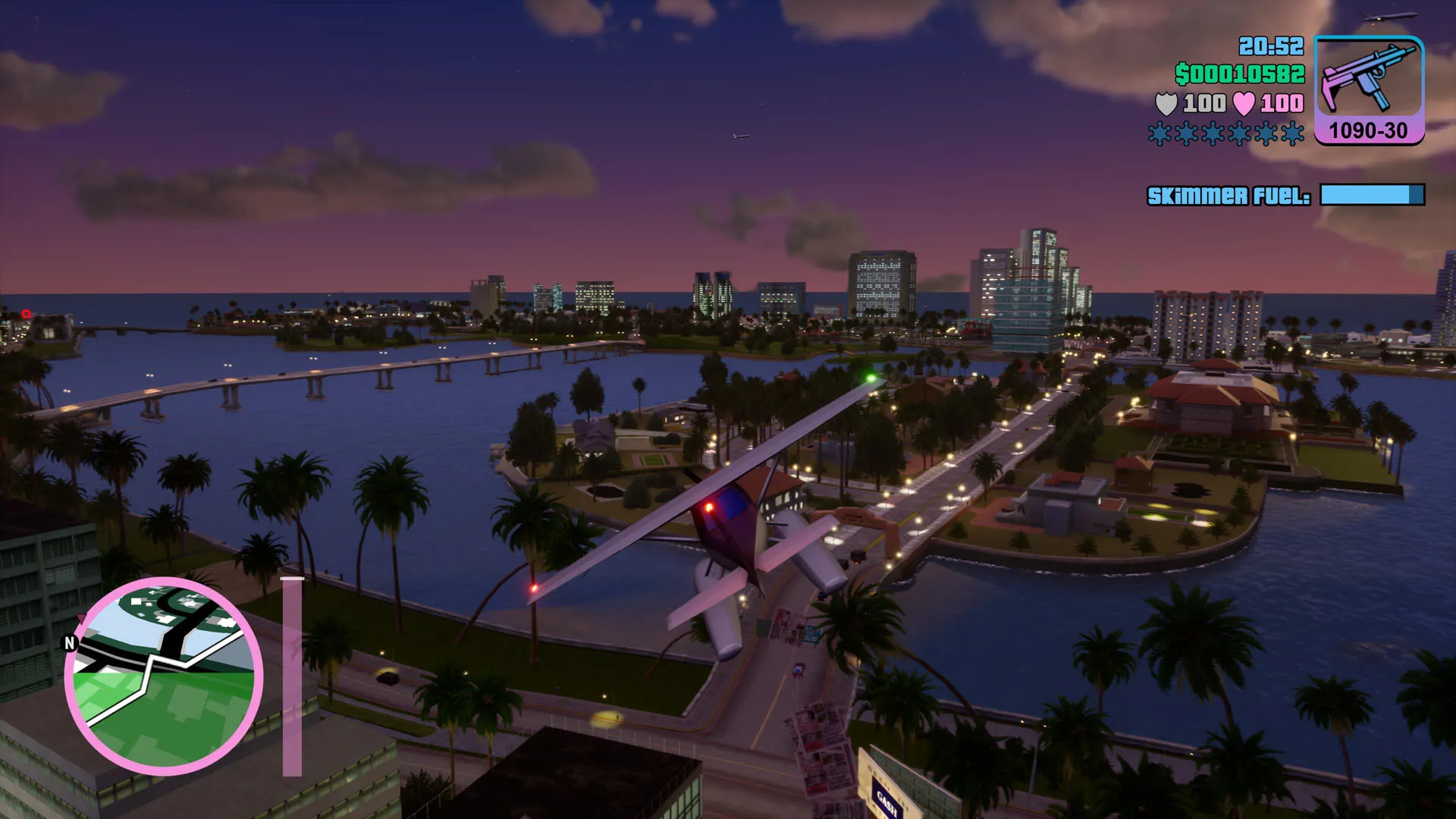 Flying above the city in GTA Vice City
