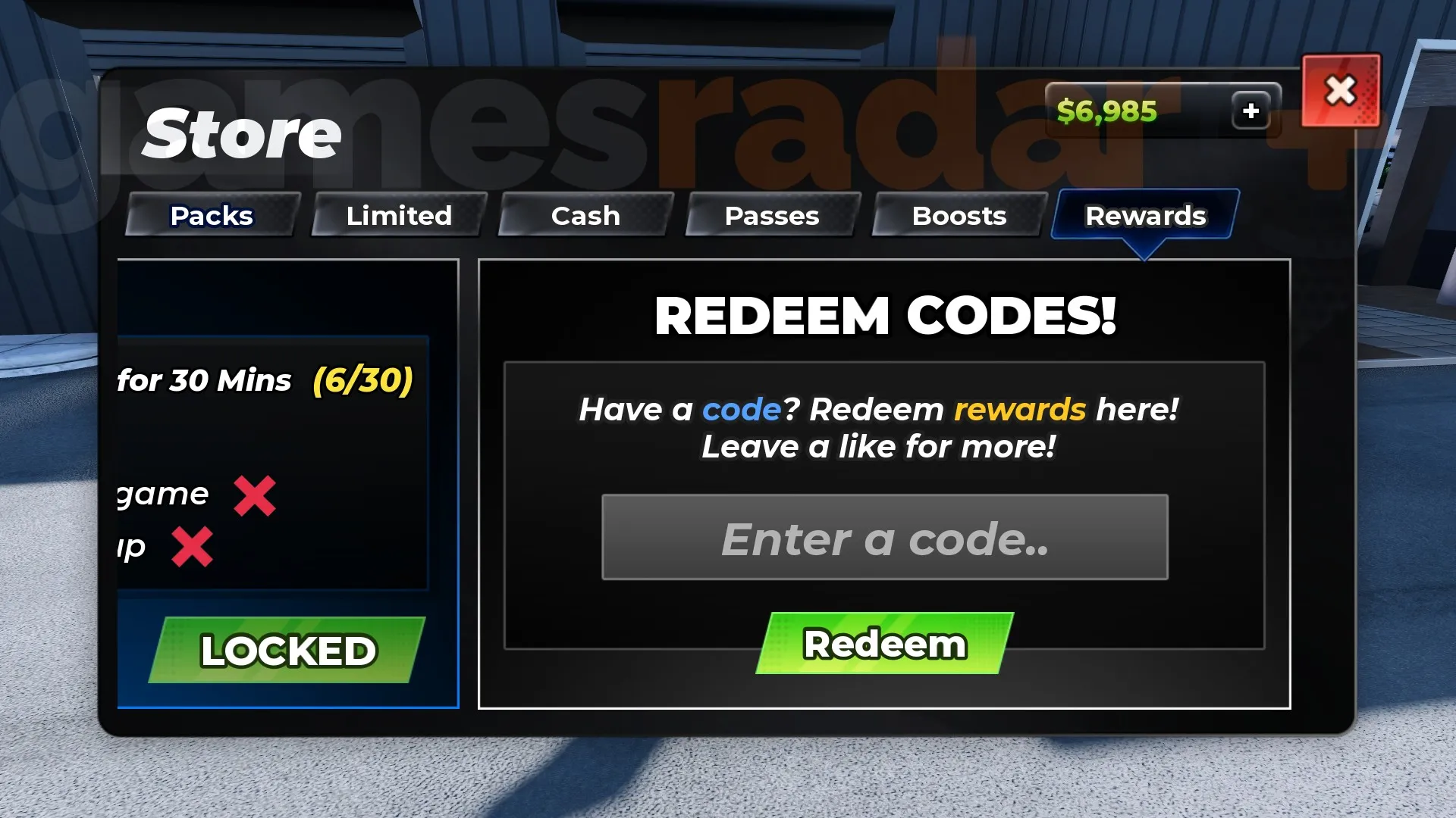 The Ghost Driver codes redemption box.