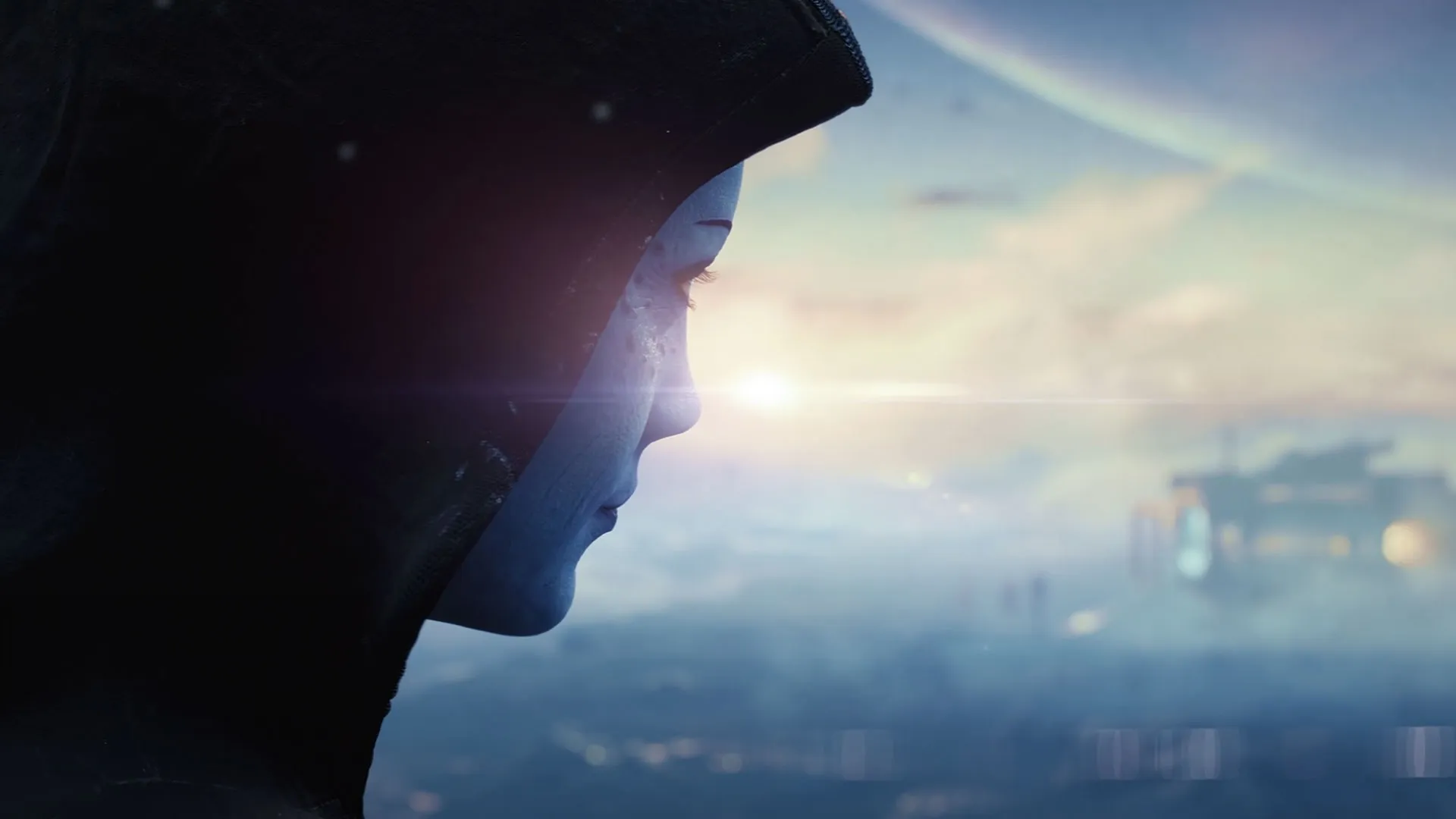 What appears to be Liara appearing in the first teaser for Mass Effect 5 Universe