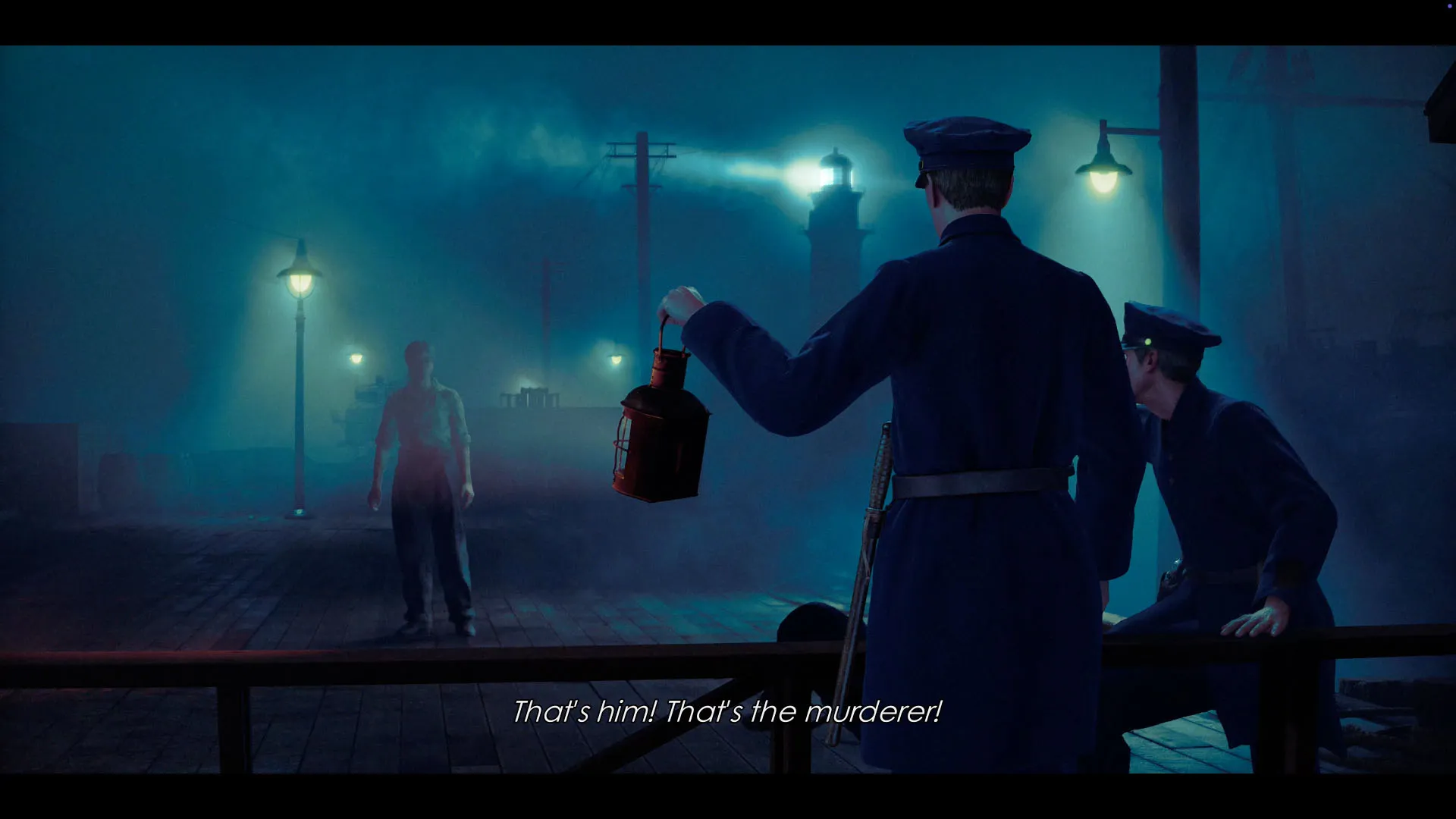American police see Makoto Daito in the fog in Stranger Than Heaven, and yell out: &amp;quot;That's him! That's the murderer!&amp;quot;